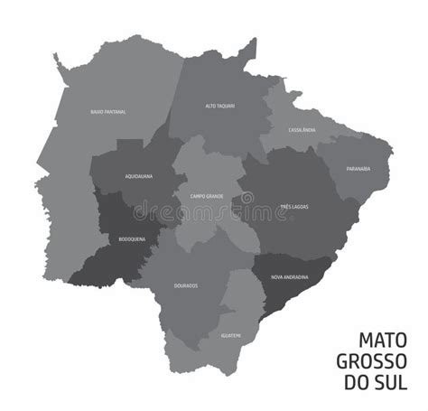 Divisao Do Estado Ms - Mapa Das Regiões Do Estado Do Mato Grosso Do Sul Ilustração Stock ...