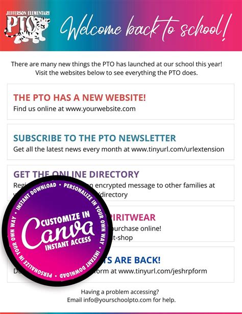 Pto Pta Flyer Editable Printable Informational Flyer Did You Know