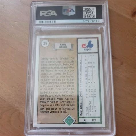 Upper Deck Star Rookie Randy Johnson Montreal Expos Rc Psa