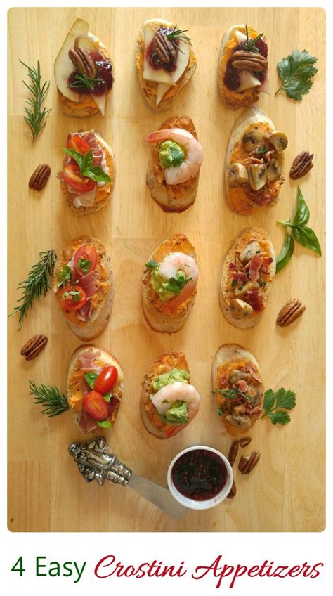 Crostini Recipes - Easy Crostini Party Appetizers - Crudites Topping Ideas