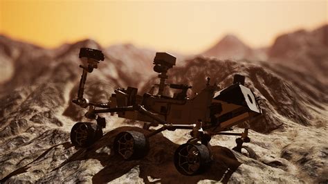 Curiosity Mars Rover Exploring The Surface Of Red Planet Elements Of