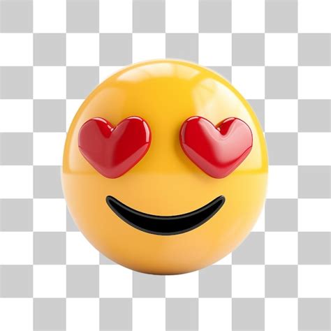 Emoji Feliz Olhos De Cora O Png Em Fundo Transparente Psd Premium