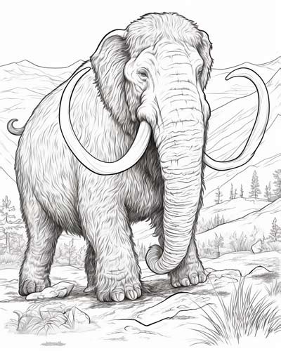 Ice Age Wooly Mammoth Coloring Pages