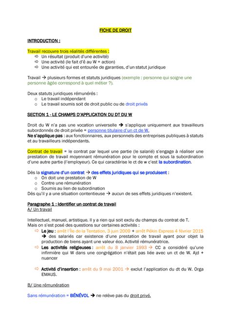 Introduction Fiches De Droit Droit Droit Fiche De Droit