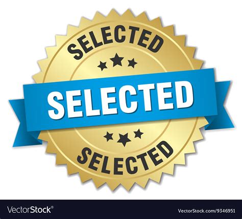 Selected D Gold Badge With Blue Ribbon Royalty Free Vector