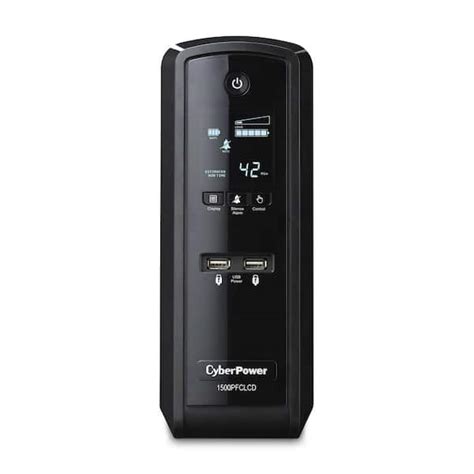 Cyberpower 1500va 120 Volt 10 Outlet 2 Usb Ups Battery Backup Cp1500pfclcd The Home Depot