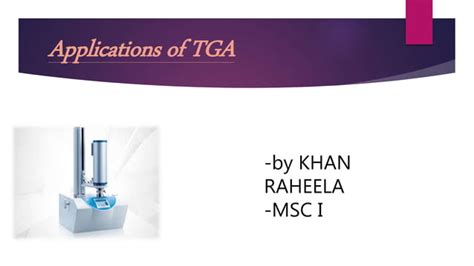 Applications of tga | PPT