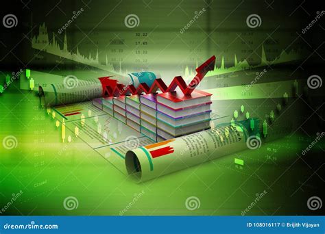 Ejemplo De Digitaces Del Gráfico De Negocio Y Libros Del Registro Stock