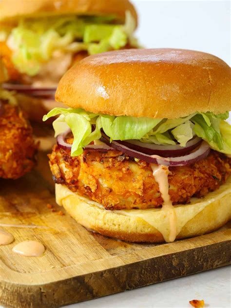 Crispy Chicken Burgers With Hot Honey Mayo