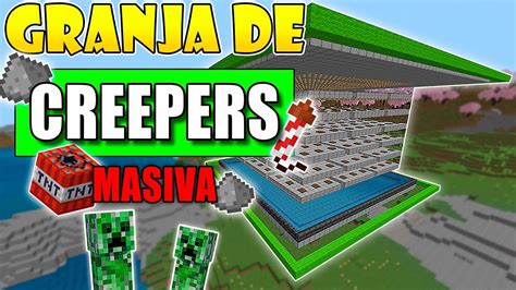 Granja De Creeper Polvora Masiva Minecraft Bedrock Youtube