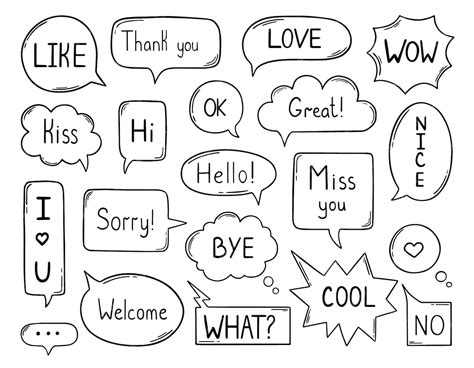 Premium Vector Hand Drawn Set Of Speech Bubble Sketch Doodle