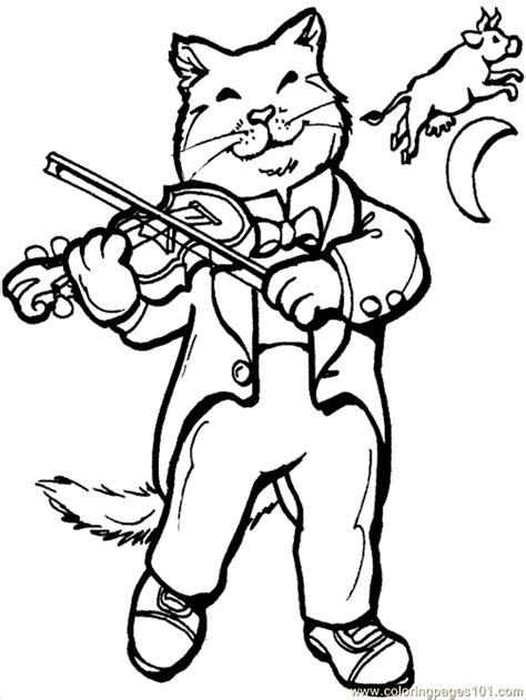 The Cat And The Fiddle Colouring Pages Cliparts Co