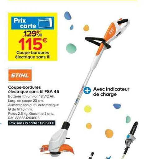 Promo Coupe bordures électrique Sans Fil Fsa 45 Stihl chez Castorama