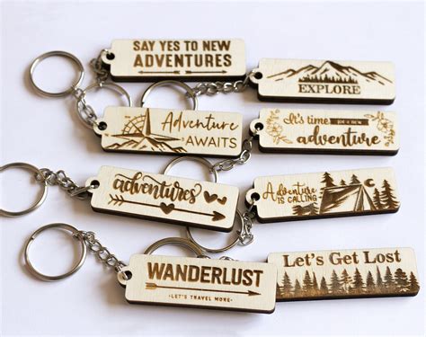 Adventures Keychain Svg Glowforge Files Keychain Laser Cut Etsy