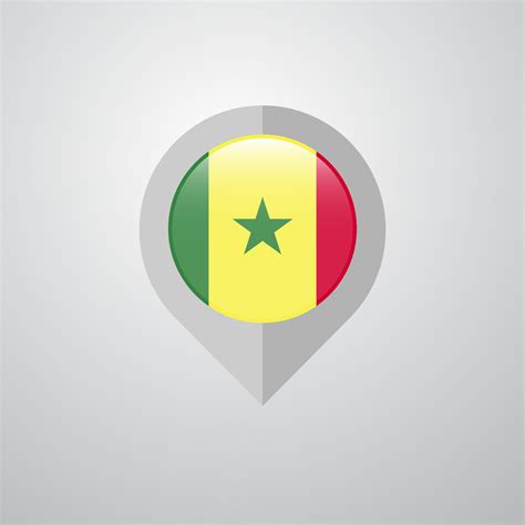 Map Navigation pointer with Senegal flag design vector 14349882 Vector ...