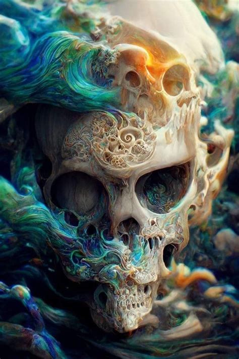 Pin By Alejandro Santizo On Tierna Muerte Colorful Skull Art Skull