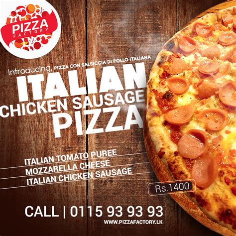 Italian Chicken Sausage Pizza Pizza Con Salsiccia Di Pollo Italiana Pizza Factory