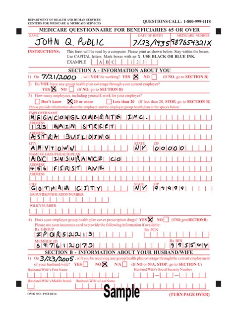 Medicare Secondary Claim Form Example Fill Online Printable