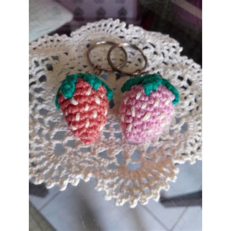 Chaveiro Morango Amigurumi Shopee Brasil