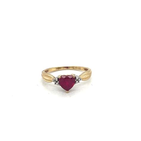 Heart Shaped Ruby Ring With Diamonds - Etsy