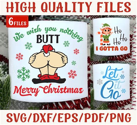 We Wish You Nothing Butt Merry Christmas Png Funny Christmas Etsy Uk