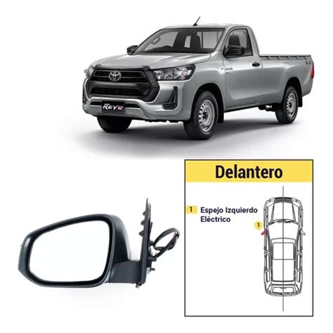 Espejo Izquierdo Toyota Hilux Revo 2016 2019 Electrico Negr Cuotas