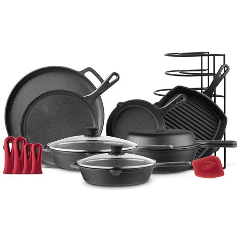 Buy Cast Iron Cookware Set Complete Pre Seasoned Kit Skillet