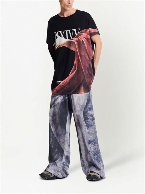 Balmain Graphic Print Cotton T Shirt Farfetch