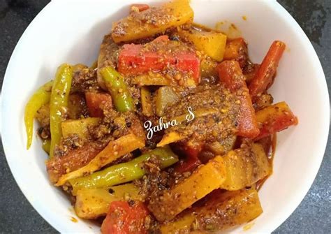 Instant Carrot Raddish And Green Chilli Pickle Recipe By Zahra Shaikh Cookpad