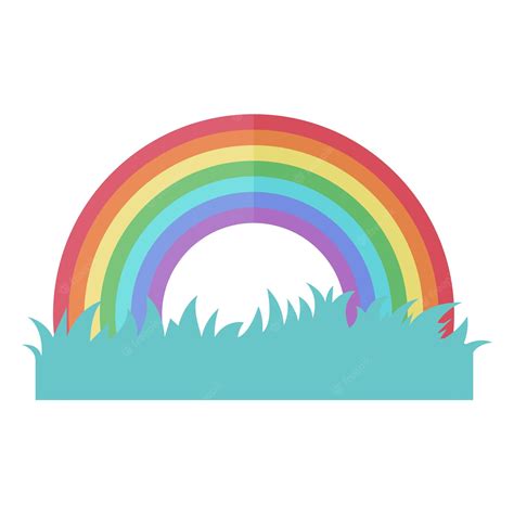 Icono De Arco Iris En Estilo De Color Plano Vector Premium