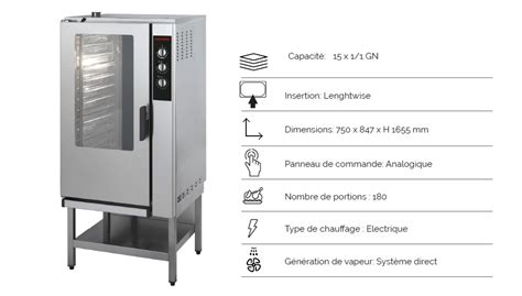 Four mixte à injection directe XT SIMPLY 18kW Inoxtrend furnotel