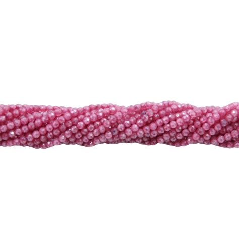 Cubic Zirconia 2mm Faceted 39cm Strand Dark Rose Bead Trimming