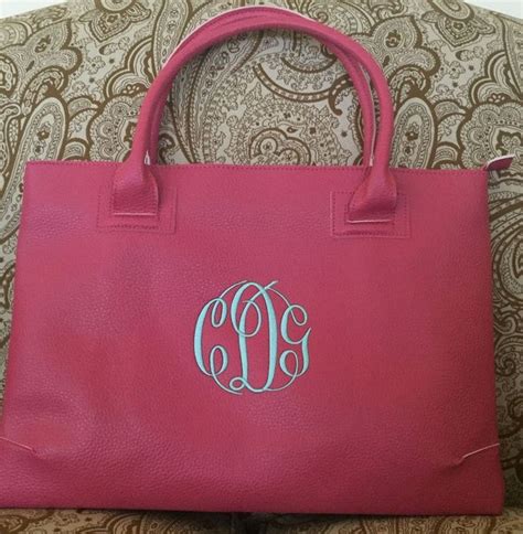 Monogram Leather Handbags Ts Personalized Leather Totes Etsy Monogram Leather Tote