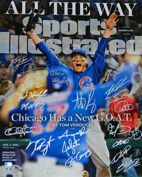 2016 Chicago Cubs Team Autographed Signed Chicago Cubs 2016 World ...