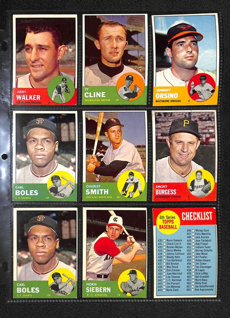 Lot Detail Lot Of 150 Assorted 1963 Topps Baseball Cards W Hank