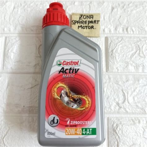 Jual Oli Oil Castrol Activ Matic 20w40 Api Sl Jaso Mb 800 Ml Asli