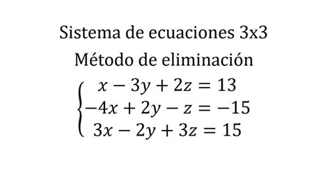 Sistemas De Ecuaciones 33 Metodo De Eliminacion YouTube