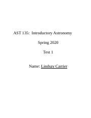 Test Docx Ast Introductory Astronomy Spring Test Name