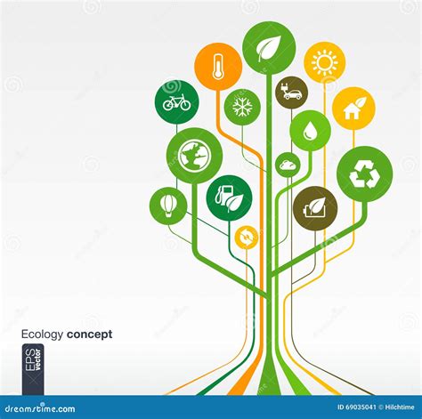 Growth Tree Eco Earth Green Recycling Concept Stock Vector