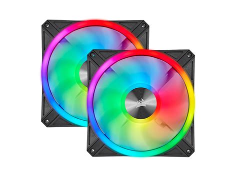 Corsair Icue Ql X Mm Rgb Pwm Dual Fan Kit With Lighting Node Core