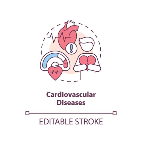 Cardiovascular Enfermedades Concepto Icono Corazón Ataque Crónico