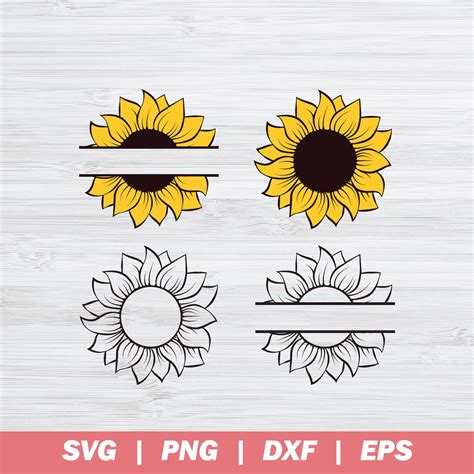 Sunflowers Svg Sunflower Monogram Svg Flower Monogram Svg Etsy