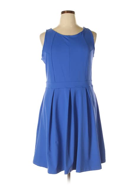 Cynthia Rowley Tjx Solid Blue Casual Dress Size 1x Plus 62 Off