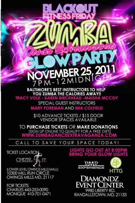 Zumba Dance Extravaganza Glow Party Tickets Fri Nov At