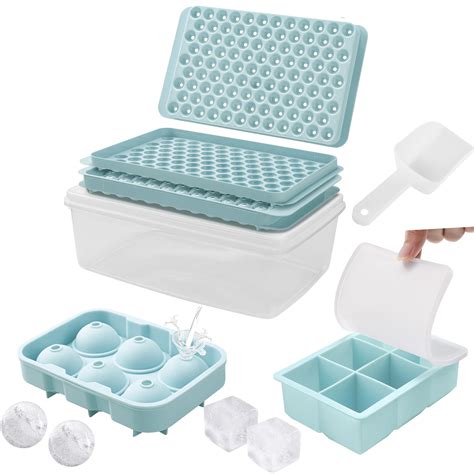 Ice Cube Tray Set Of Ice Trays For Freezer With Lid Bin Mini