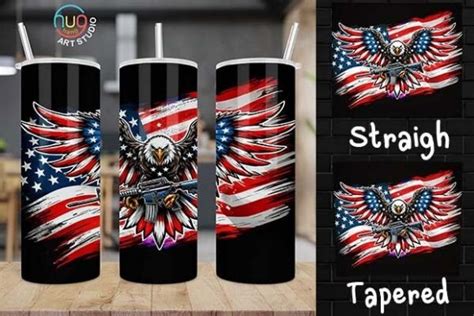 Eagle USA Flag Patriotic Tumbler Graphic By HugHang Art Studio