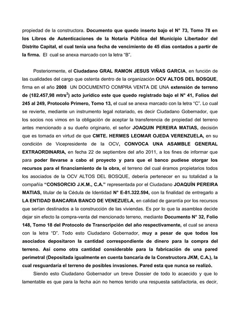 Carta Para El Gobernador PDF