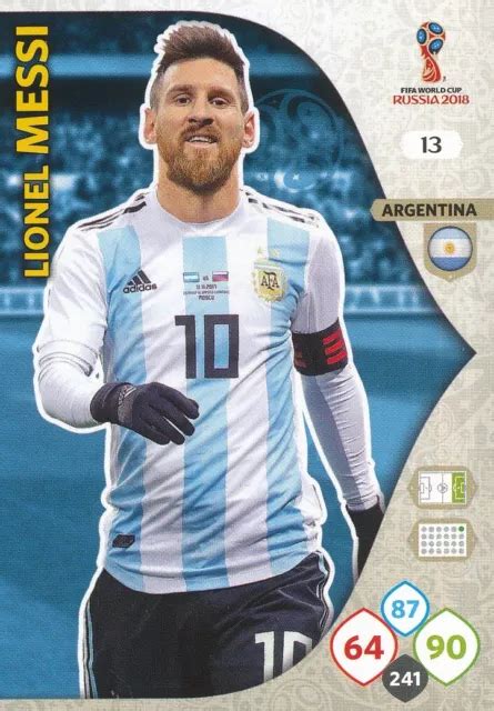 Lionel Messi Argentina Panini Card Adrenalyn World Cup Russia