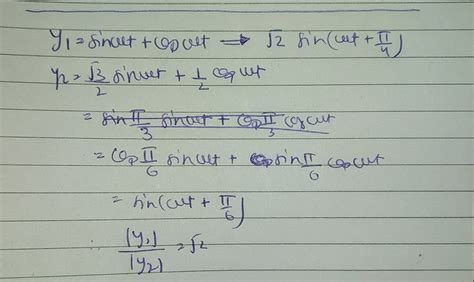 3 Two Sound Waves Are Represented By Y {1} Sin Omega T Cos Omega T And