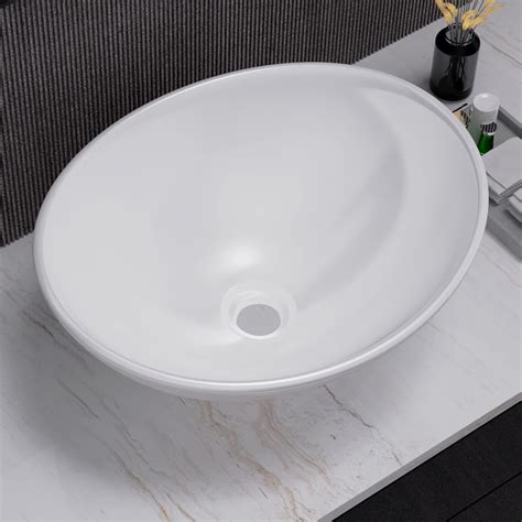 Buy Oval Bathroom Sink Countertop Ceramic Cloakroom Vanities Hand